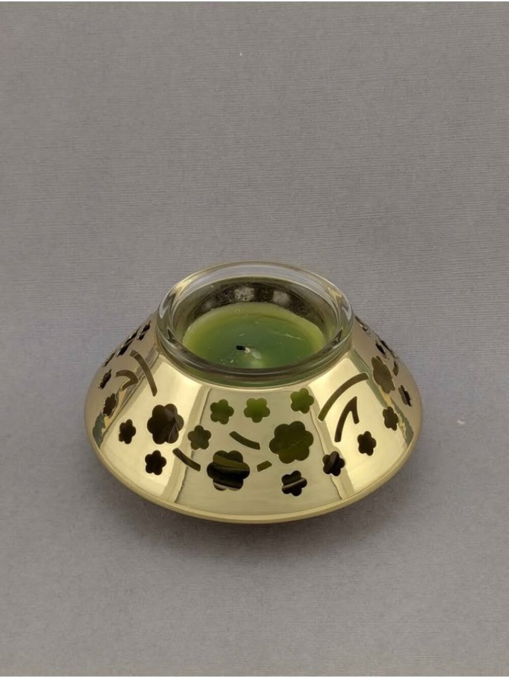 Partylite Brass Bouquet Votive or Tealight Candle Holder Cottage Cozy Grandma